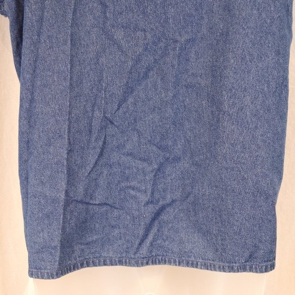 Together Vintage 90s Denim Shirt Medium - Embroidered Snap Front Jean Top - Picture 7 of 10